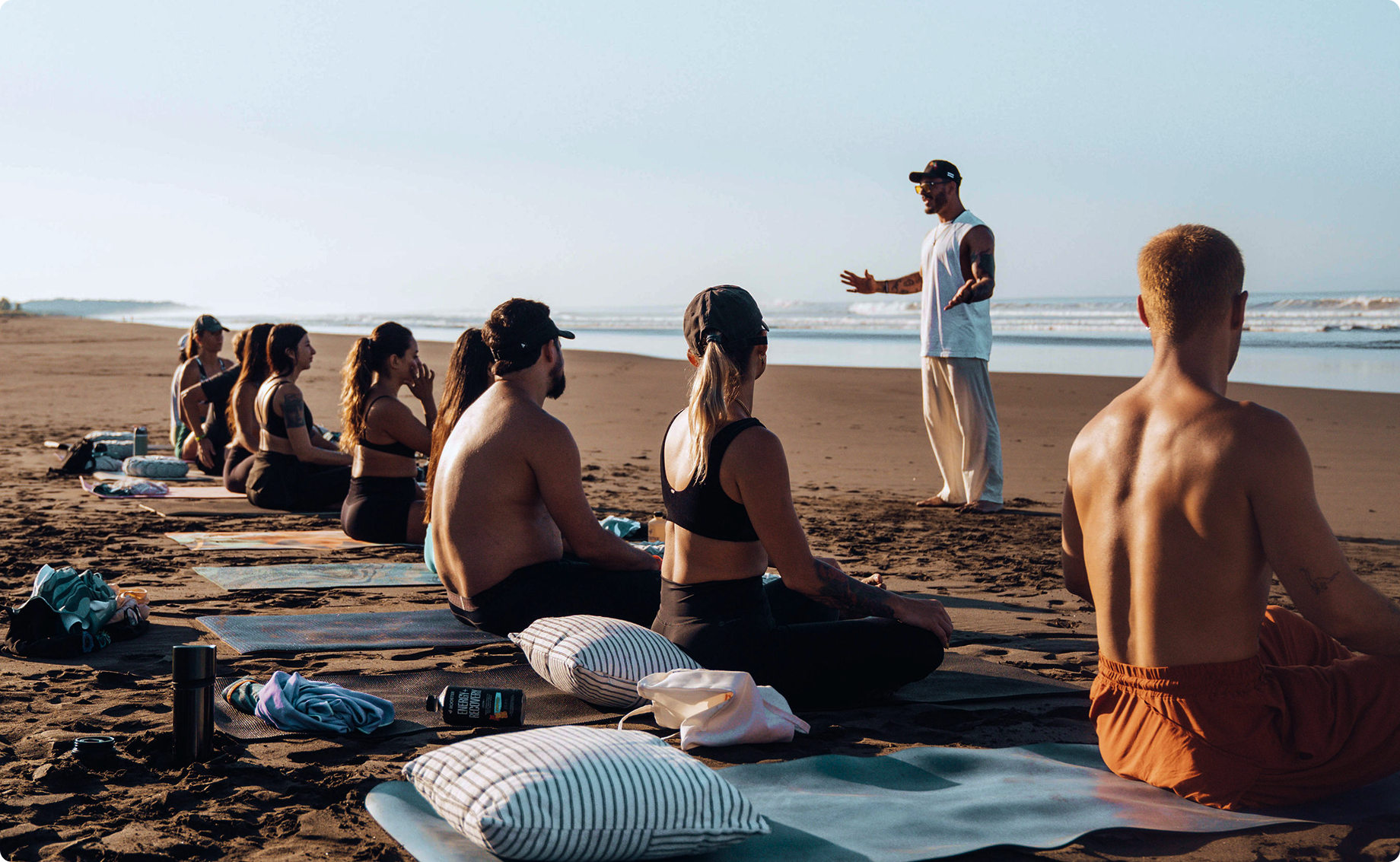 Sesión de respiración consciente en grupo